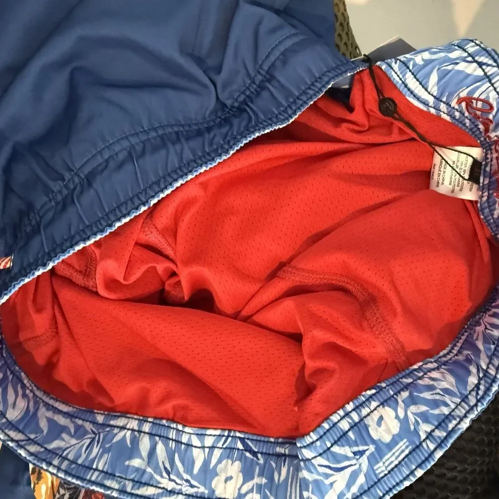 Robert Graham True Blue ‘Bulldog w/Shades’ Swim Trunks Men’s Extra Large NWT $98